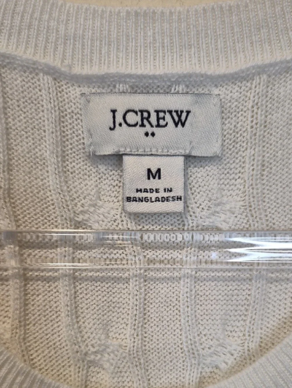 J. Crew Lightweight White Cable Knit Sleeveless Top